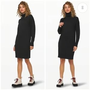 Lululemon Softer Still Dress Black M Athleisure Minimalist Cashmere Blend FIRM
